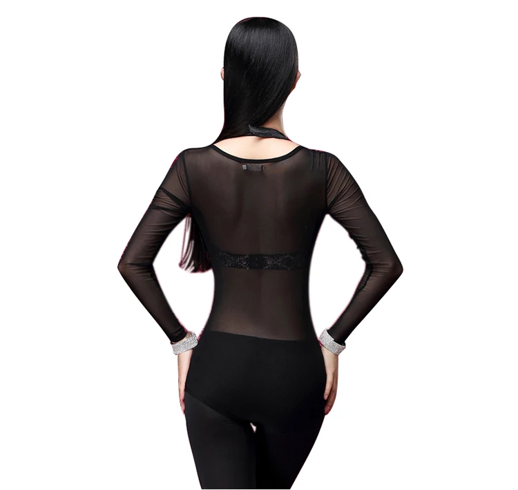 Women Sexy One Piece Leotard Belly Dance Tops Long Sleeves Bellydance Accessories Women Bodysuit Bottoming Shirt Dancewear