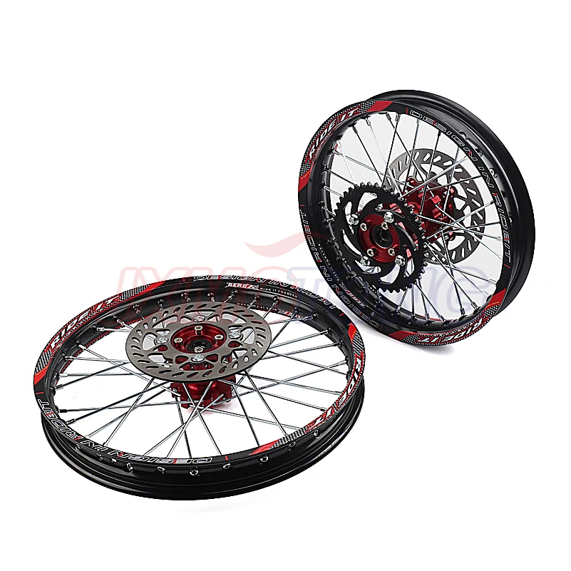15mm Front 1.60-17 Rear 1.85-14 inch Alloy Wheel Rim with CNC Hub brake disc For KAYO HR-160cc TY150CC Dirt Pit bike 14/17 inch
