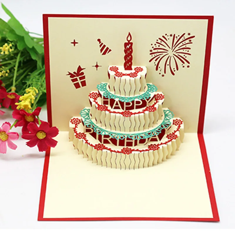  1pcs Hot New 3D Pop Up Greeting Card Love Romantic Birthday Wedding Anniversary Valentine's Day Inv - 33040494104