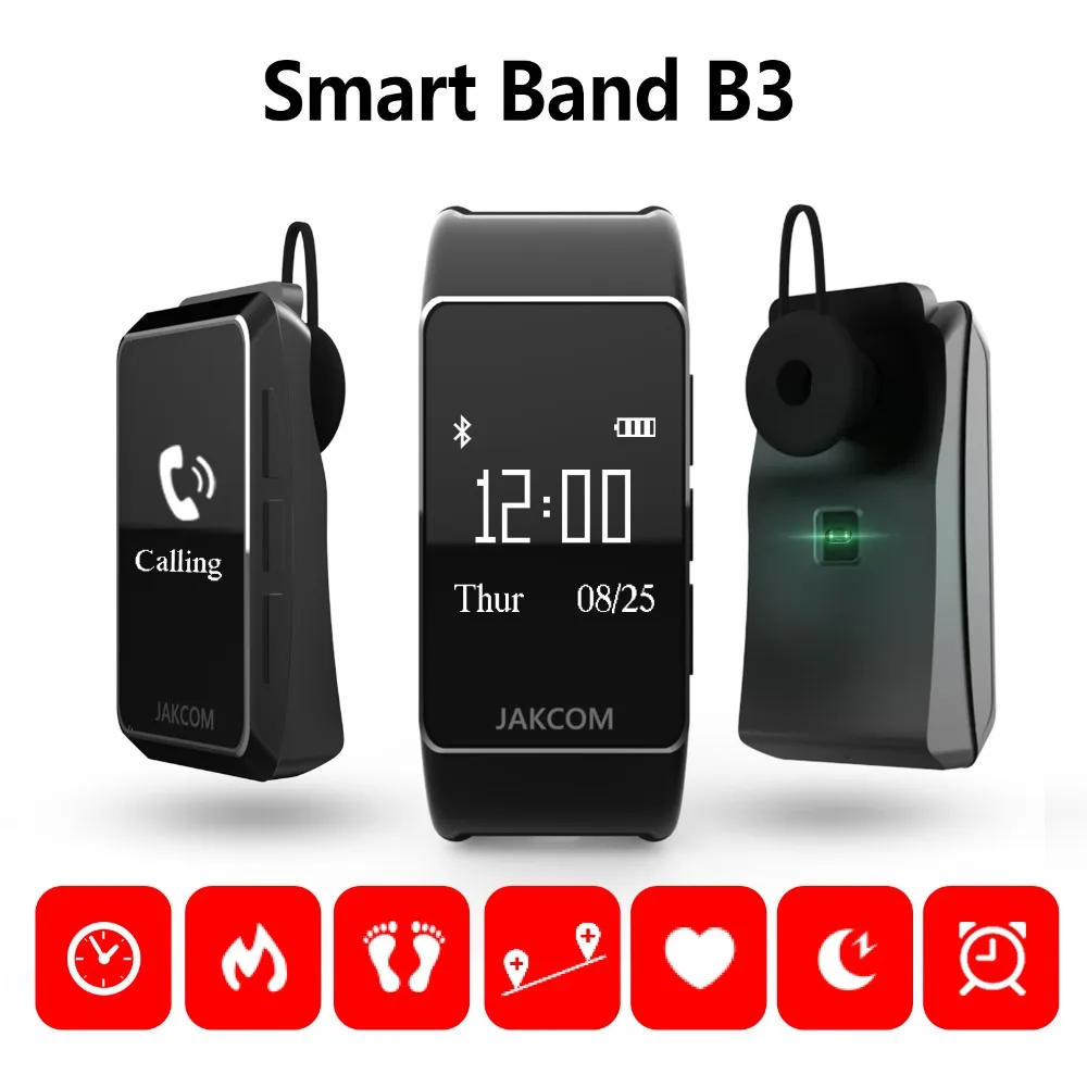 

Smartband B3 Wristwatches Bluetooth Headphone Wireless Calling Sport Watch New Fitness Blood Pressure Heart Rate Tracker Monitor