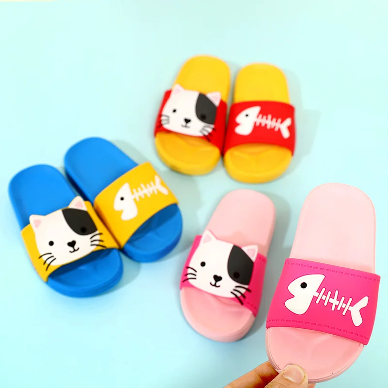 Flip Flops Cartoon Animal Cat Eat 