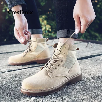 

Cresfimix zapatos hombre male casual high quality black autumn high shoes men cool brown comfortable shoes man begie shoes a3105