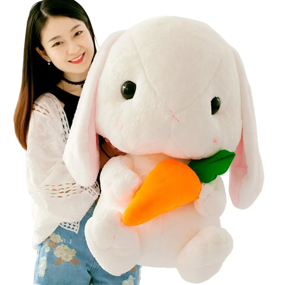 

Fancytrader Big Huge Plush Bunny Plush Toy 75cm Giant Cartoon Anime Stuffed Rabbit with Carrot Doll Toys for Children Christmas