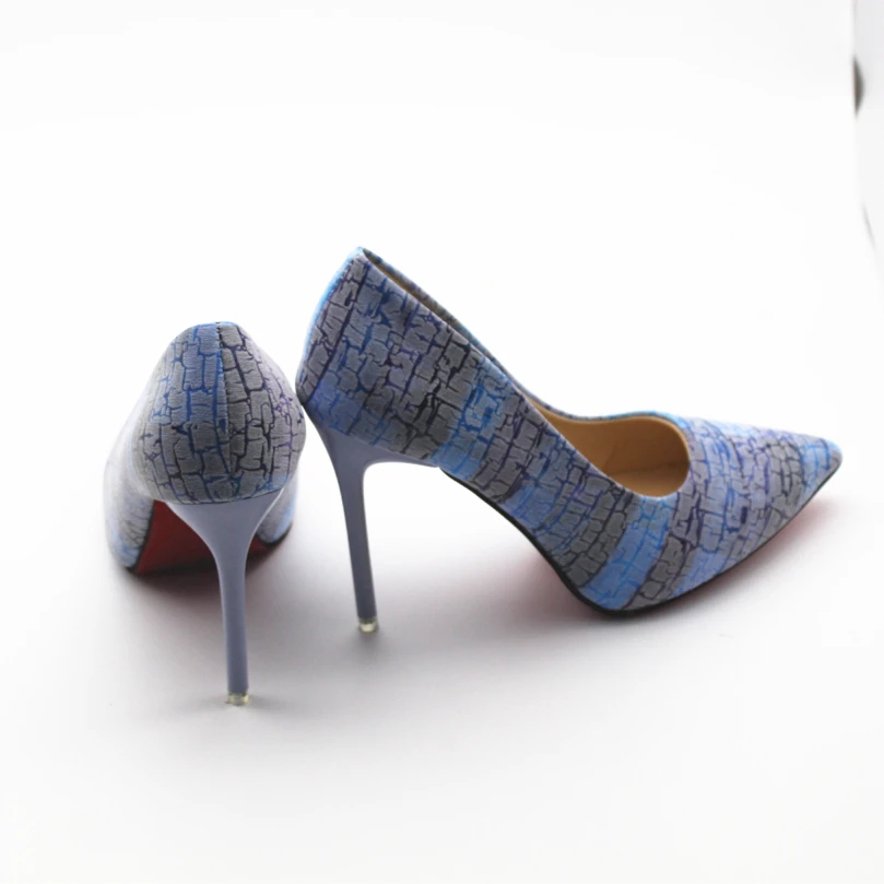 Marlisasa/женские милые удобные туфли-лодочки из искусственной кожи на высоком каблуке без застежки; женская повседневная обувь синего цвета; классная обувь; Femmes Hauts Talons; F615