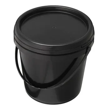 

1pc Plastic Bucket Lid 5L Black Round Paint Pail Household Working Kitchen Waste Food Storage Containers