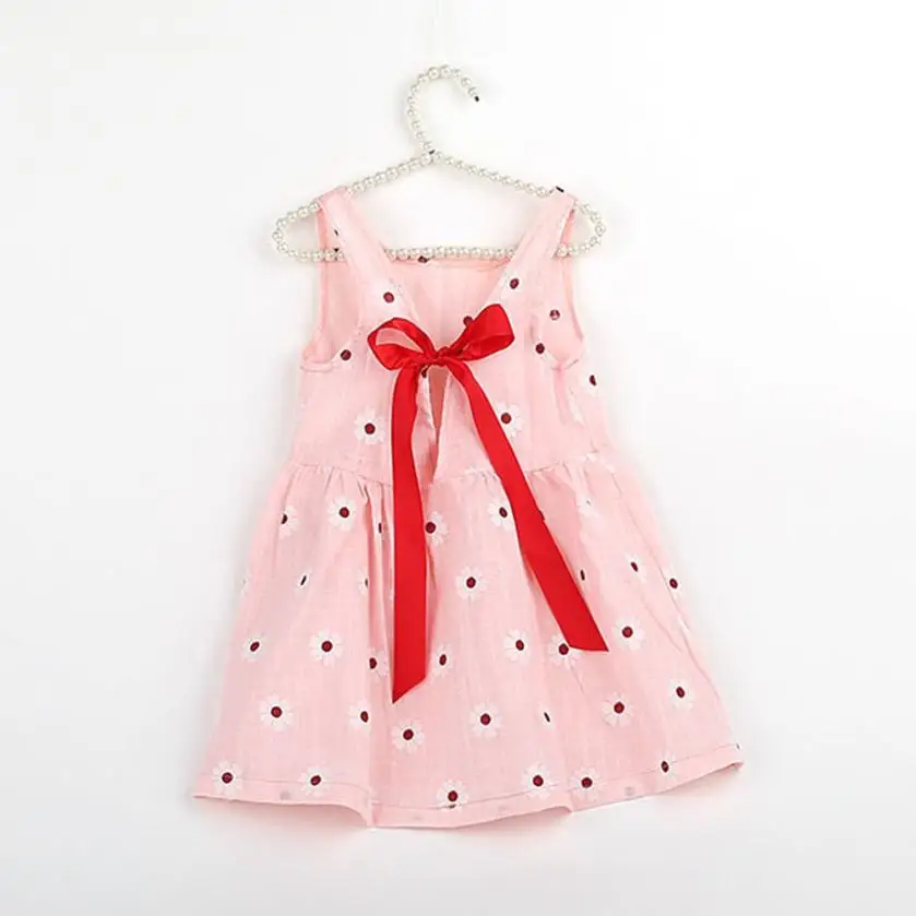 TELOTUNY 2018 летняя детская одежда платье принцессы для девочек Платье без рукавов для девочек и малышей Платье–пачка с принтом и бантом летние