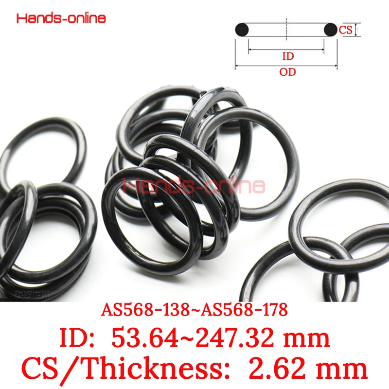 10pcs/lot ID 53.64252.56mm O rings O Ring oil seal resistant NBR sealing o ring 2.62mm CS AS568