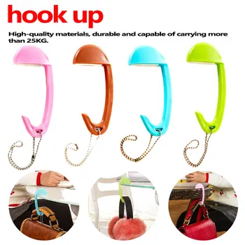 

Hanger Decoration Travel Portable Plastic Bag Hook For Hanging Decorative Table Purse Bag Hooks Wall Hanger Holder Handbag