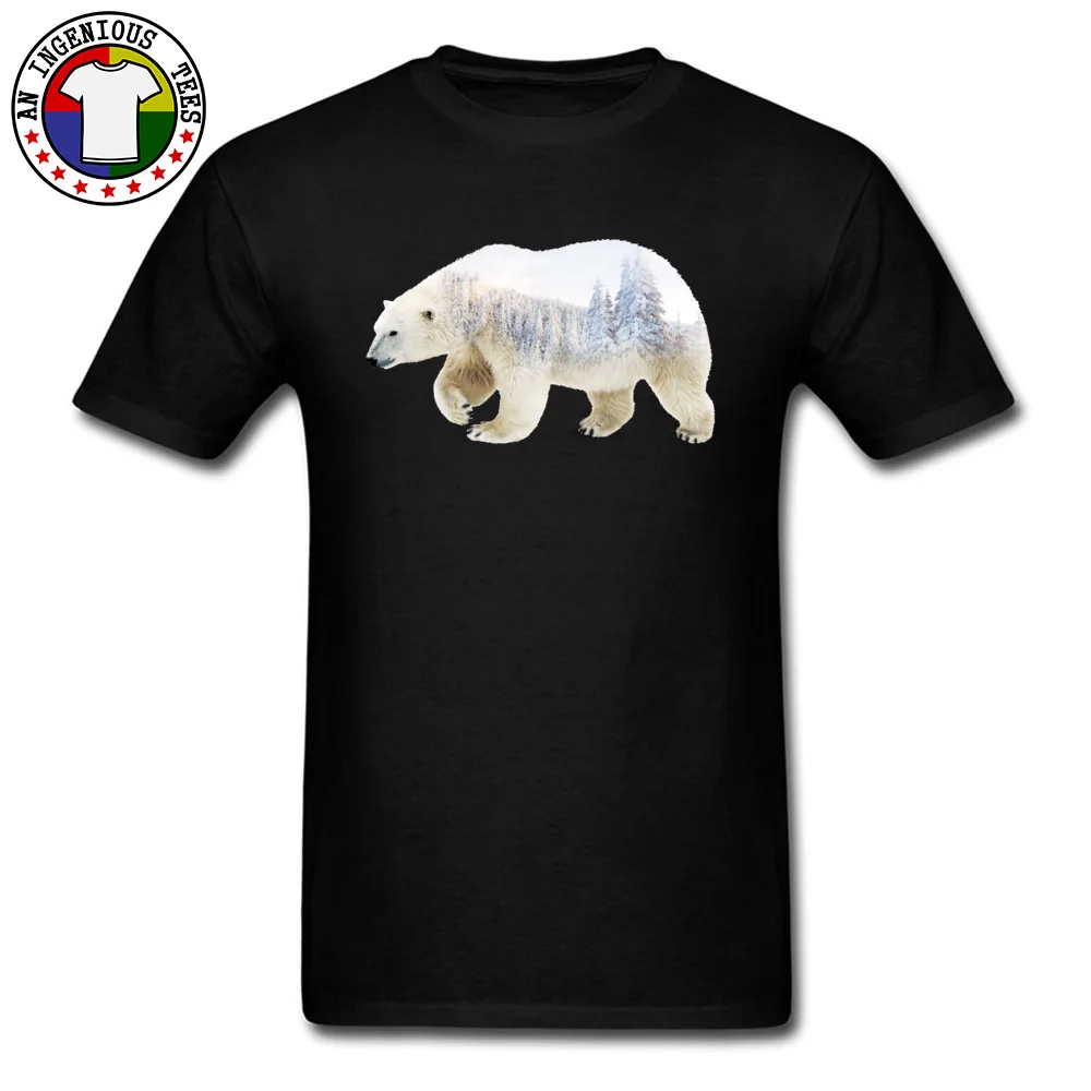 Kualitas Tinggi Hip Hop Tees Double Exposure Polar Bear Kaos 3D