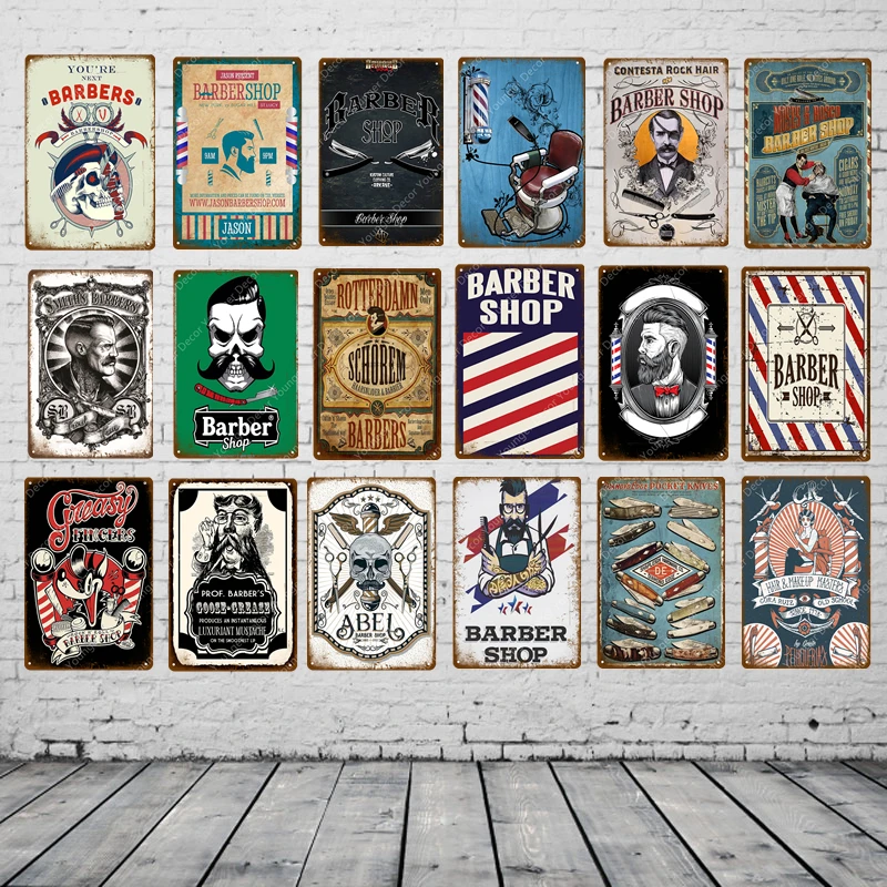 

Custom Barber Shop Metal Sign Haircuts And Shaves Hanging Decorative Board Home Cafe Wall Decor Hairdresser Gift Metal Poster