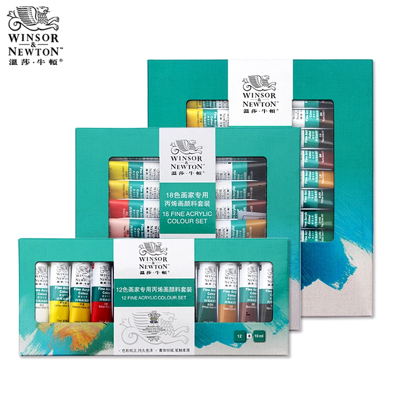 18/24 цветов, набор акриловых красок Winsor Newton, акриловая краска для окрашивания, ткань, текстиль для ногтей, стекло для рисования, для художника, Acuarelas