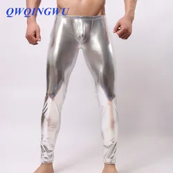Men PU Leather Pants Mens Leggings Brand Skinny Shinny Pants Trousers Nightclub Stage Pants Singers Dancers Clubwear Leggings