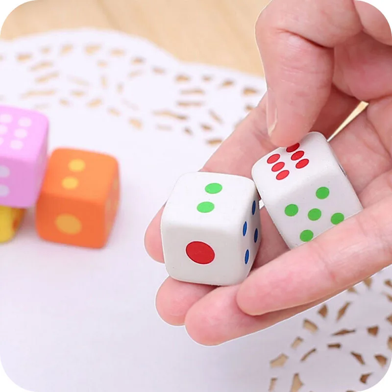 3pcs/set Mini dice Shaped Pencil Erasers Cute Novelty Pen Rubber number