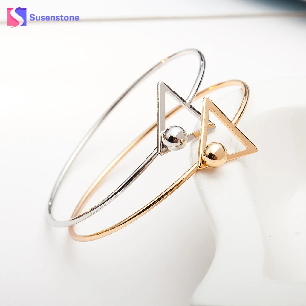 Susenstone, новинка, бесконечные браслеты, манжета, браслет, регулируемый, полый треугольник, модный браслет-цепочка, Женские Ювелирные изделия, подарок, новинка