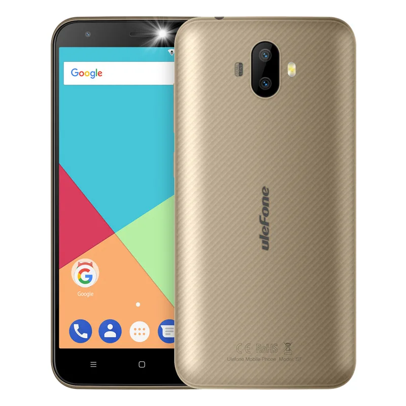 Ulefone S7 3g смартфон 5 дюймов двойная задняя камера Сенсорный Celualr Android 7,0 четырехъядерный 1 ГБ ОЗУ 8 Гб ПЗУ 8 Мп 2500 мАч мобильный телефон - Цвет: Gold
