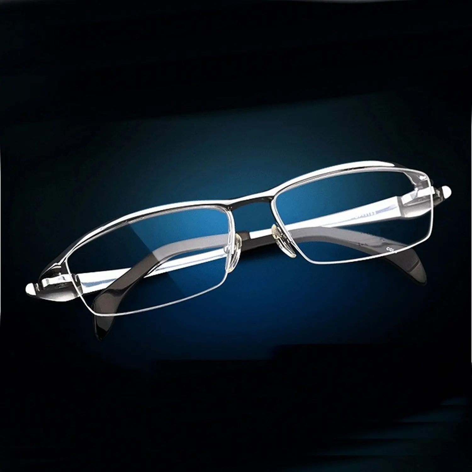 Mincl Pure Titanium Half Rimless Business Glasses Frame Eyeglasses