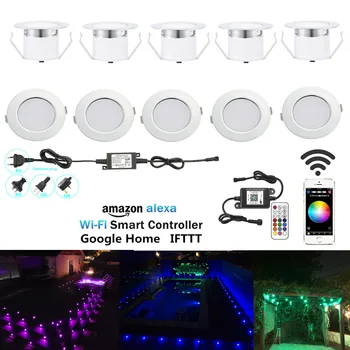 

10PCS/lot Chrome 47mm WIFI Controller Dimmer Timer 12V RGB Changeable Waterproof Terrace LED Deck Rail Stair Soffit Step Lights
