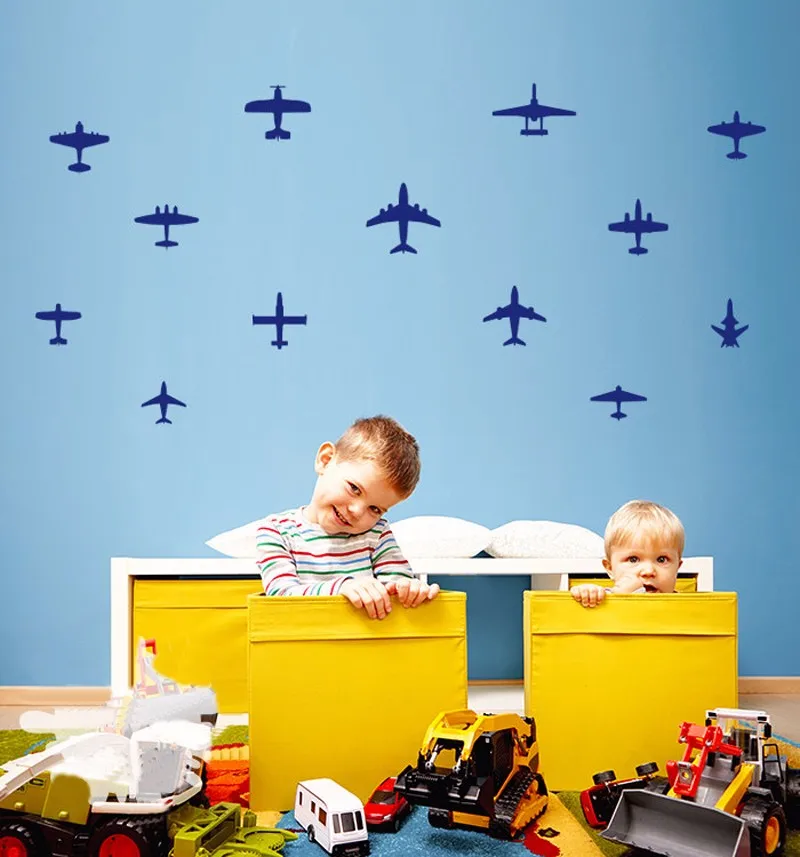 

2017 New 13 PC / set wall sticker airplane boy child nursery room decor wall art home stickers wall decals vinyl dress F-90
