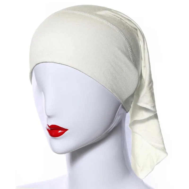 Для женщин мусульманских мягкие удобные внутренний хиджаб Caps исламского Underscarf Шапки - Цвет: BEIGE