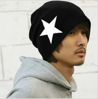 

New arrival Five-pointed star autumn winter fashionable men and women couple models pentagram knitted hat