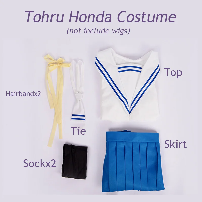 Coshome аниме Фрукты корзина Косплей Honda Tooru костюмы косплей парики для девушек Топы