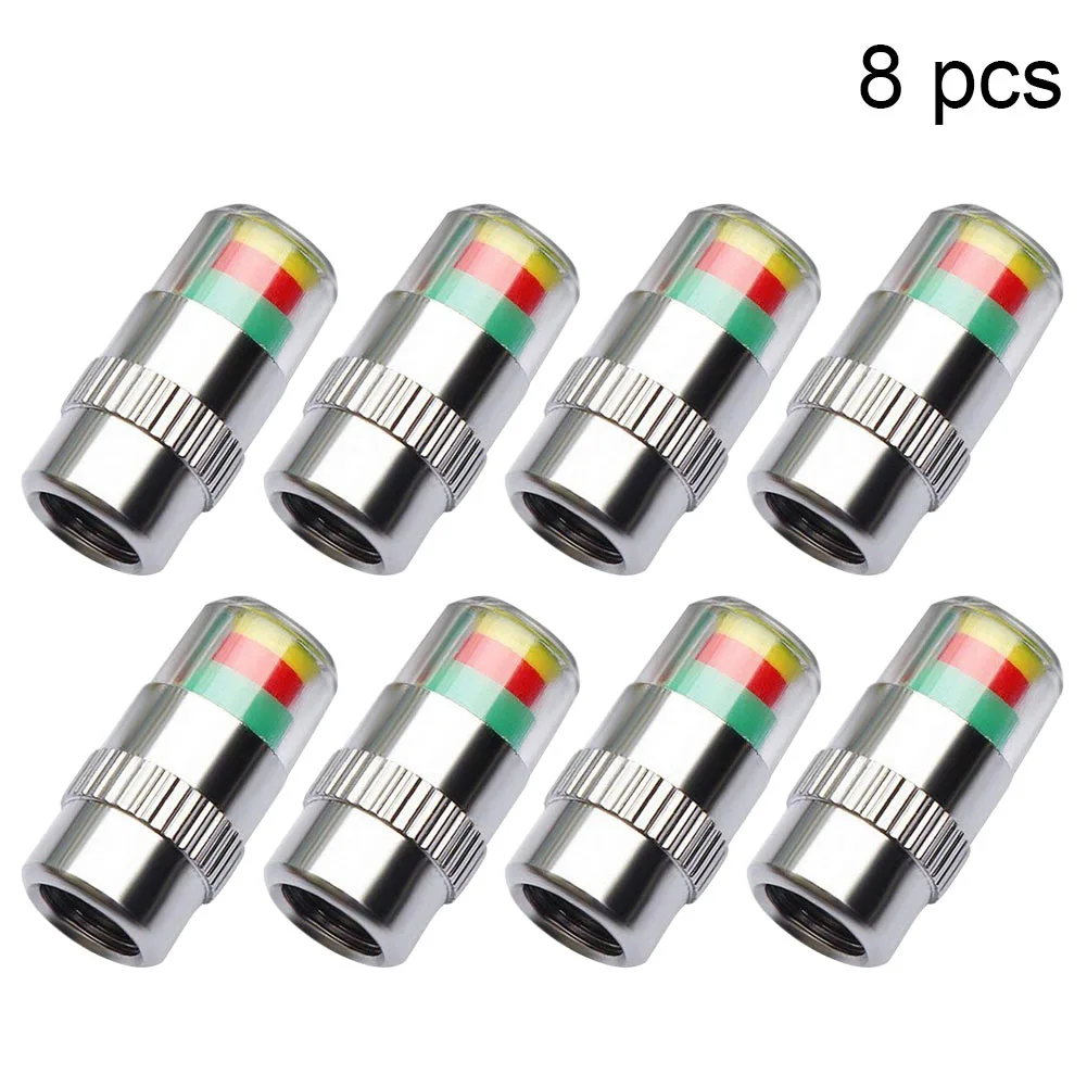 New 4/8Pcs Car Tire Tyre Air Pressure Alert Indicator Valve Stem Monitor Sensor Caps CSL2018in