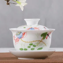 Высокий белый синий и белый фарфор tureen только три tureen респект чайный набор из белого и голубого фарфора