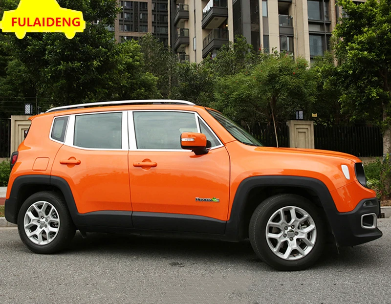 Для Jeep Renegade- из нержавеющей стали оконная хромированная отделка рельефная Накладка для отделки автомобиля Стайлинг Аксессуары