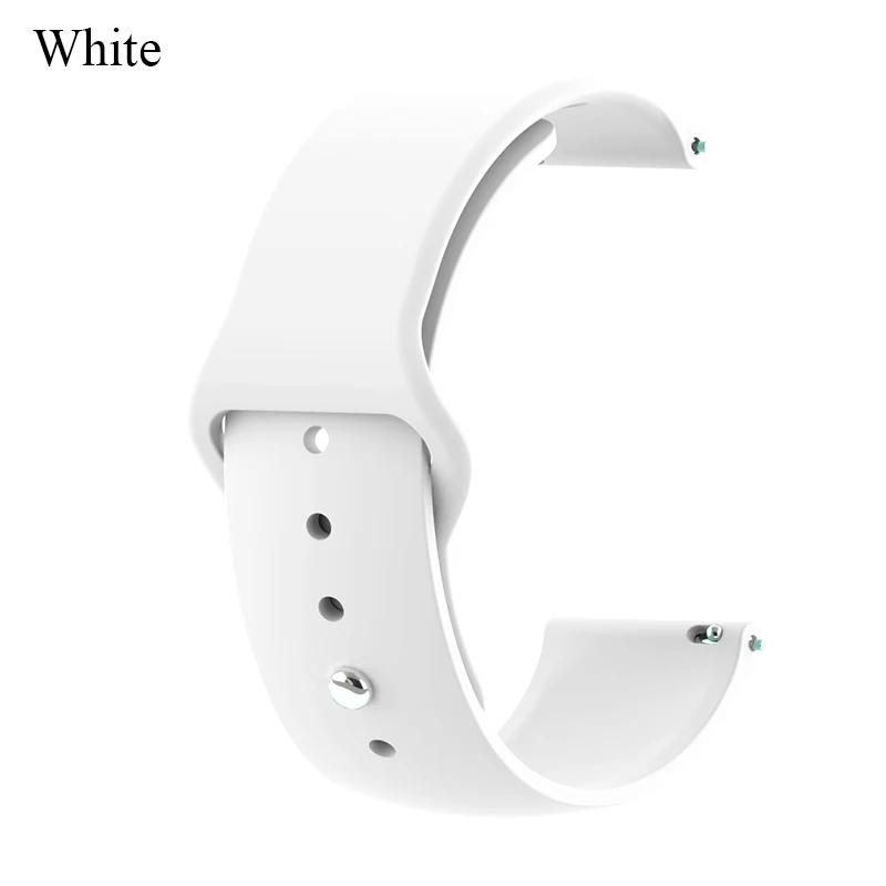 BOORUI 20/22 мм ремешок для часов Силиконовый Браслет Для Xiaomi Amazfit Bip Bit Pace ремни Correa для huawei часы 2/samsung Шестерни S2 - Цвет: White