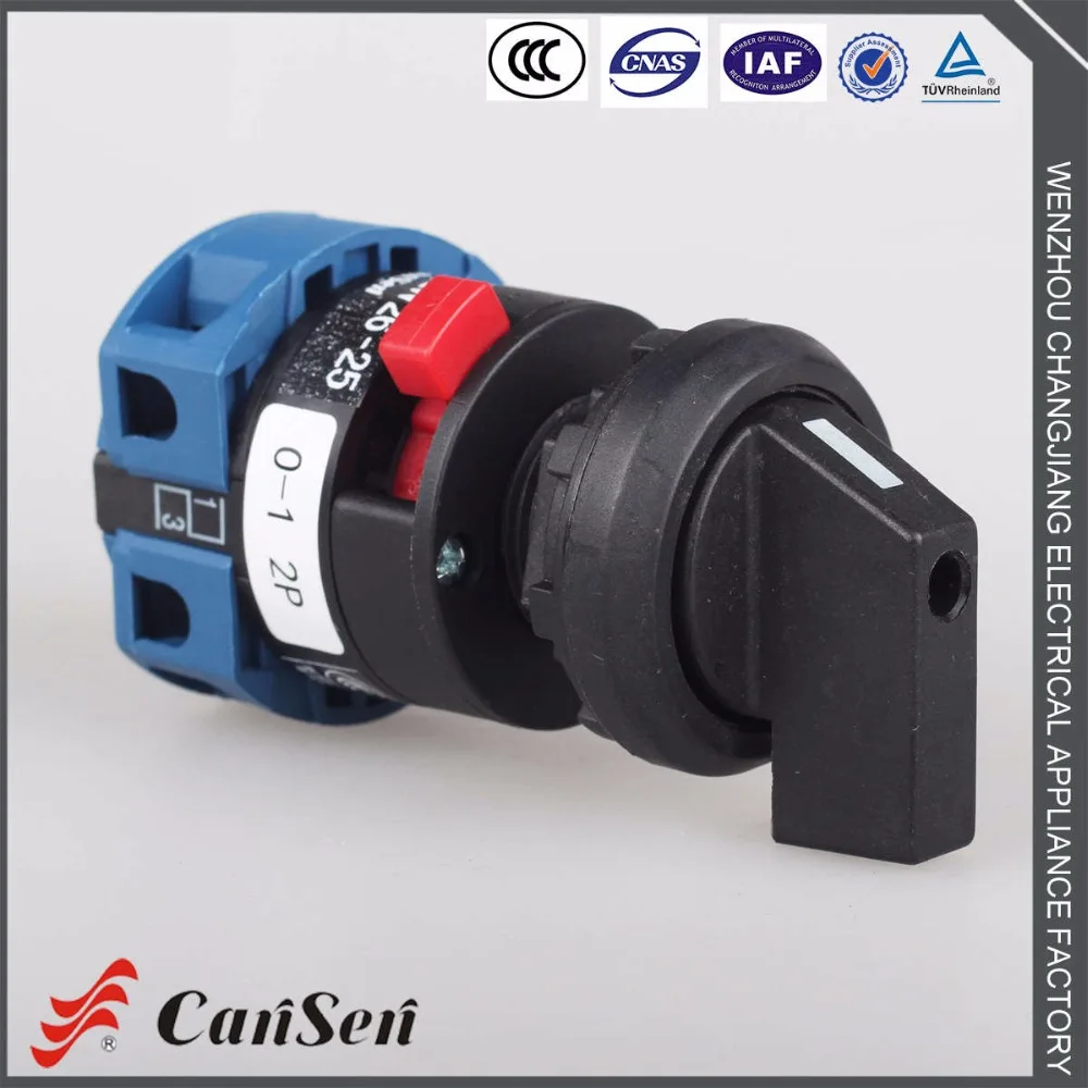

CA20 LW26-25 25A Rotary Cam Switch ON/OFF 2 position 2 Poles 4 terminals Single hole easy mounting