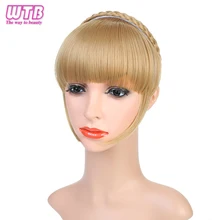 WTB короткие плетеные волосы, плоская челка, поддельные волосы, термостойкие синтетические волосы на клипсах, накладные волосы, натуральные накладные Ha