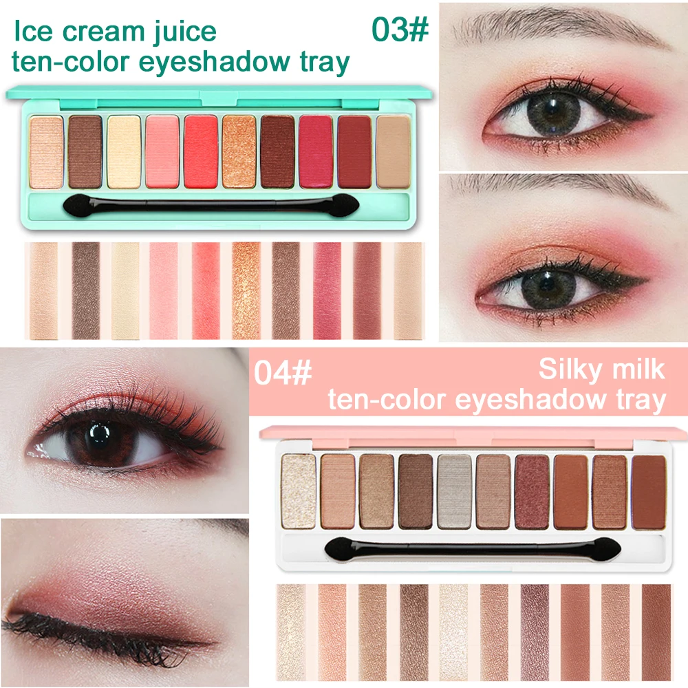 

NOVO 10 Colors Eye Shadow Palette Glitter Matte Pearlescent Earthy Naked Colours Coloration Long Lasting Makeup Maquiagem TSLM2