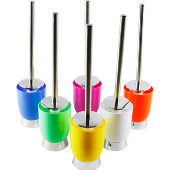 

1PC Fashion creative stainless steel toilet brush with ABS plastic toilet holder random color OK 0190