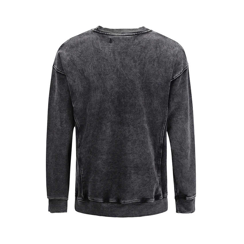 Весна и осень мужские однотонные толстовки высокое качество круглый вырез