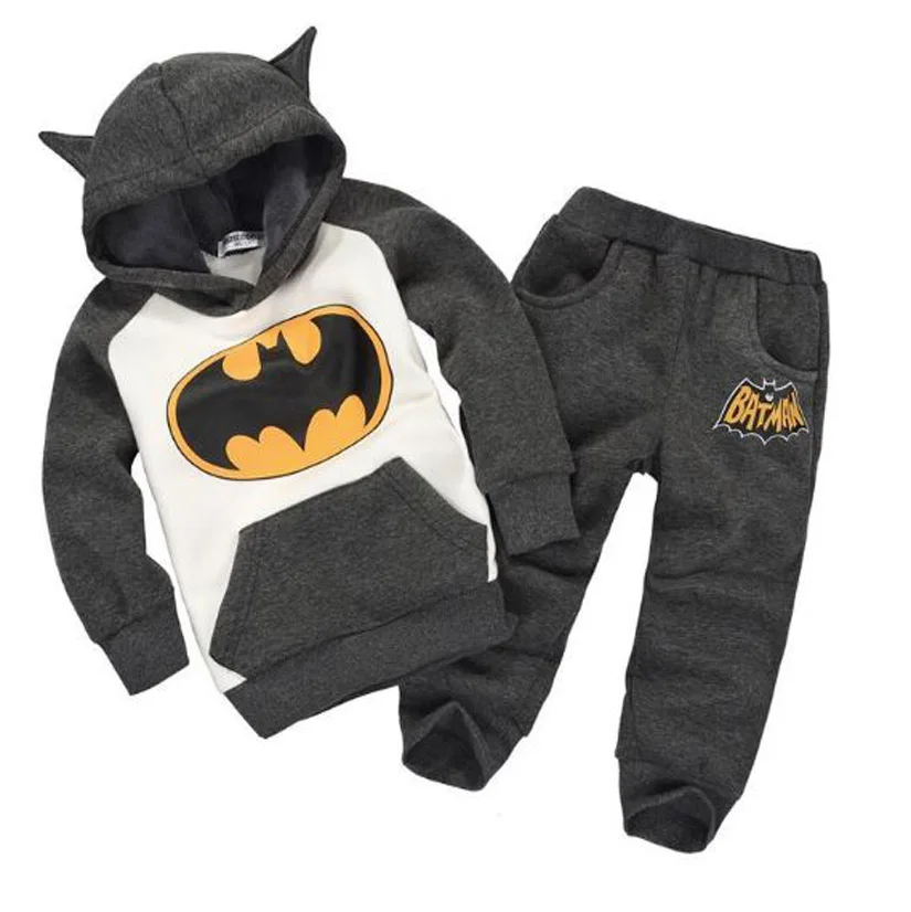 Retail 2019 New Spring Autumn Heat Batman Kids Tracksuit Boxy Children Clothing Sets Boys/Girls Suits (Hood Coat+Pants) YCZ045
