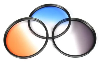 

55mm graduated gradual grey ND4+blue+orange+Red Len filter for 55mm Lens DSLR Camera 18-55mm 55-250mm 55-200mm lens