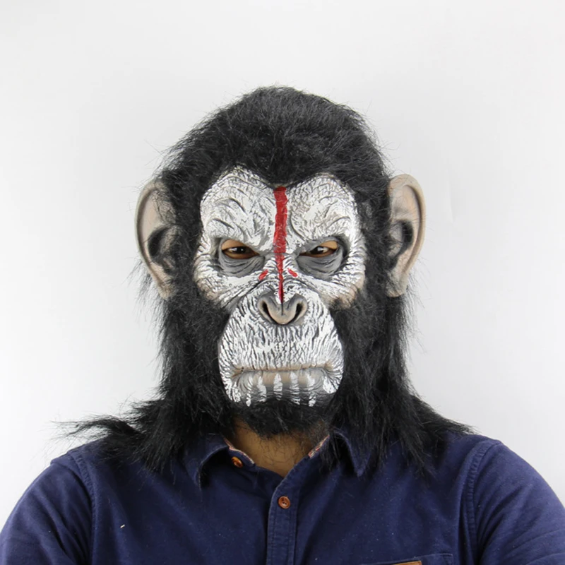 

GQIYIBBEI King Kong Headgear Halloween Terrifying Animal Gorilla Mask Rise Of The Apes Mask Of Terror Scary Party Mask