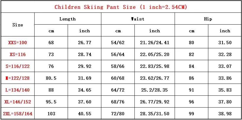 Pant Size