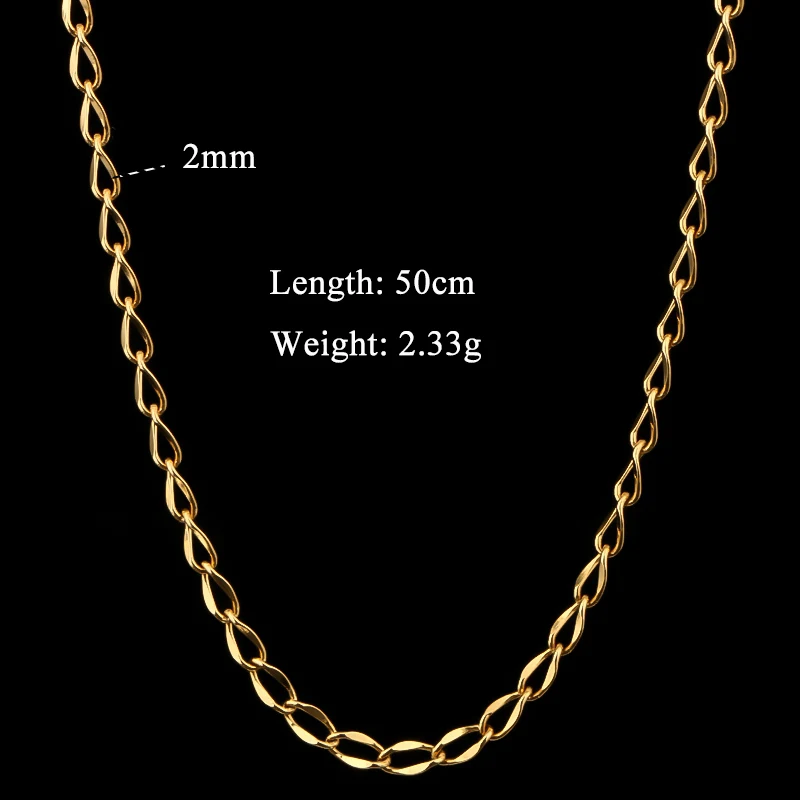 Olowu, женское, мужское ожерелье, серебряное, золотое, цвет, нержавеющая сталь, Санке, звено, цепочки, ожерелье для мужчин, ювелирное изделие,, 20 дюймов - Окраска металла: OW-NL0161H