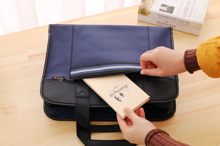 Высокая портфель мешок документа Qulity прочный Портативный ноутбук сумка с двойной подкладкой Бизнес папке файлов толстые