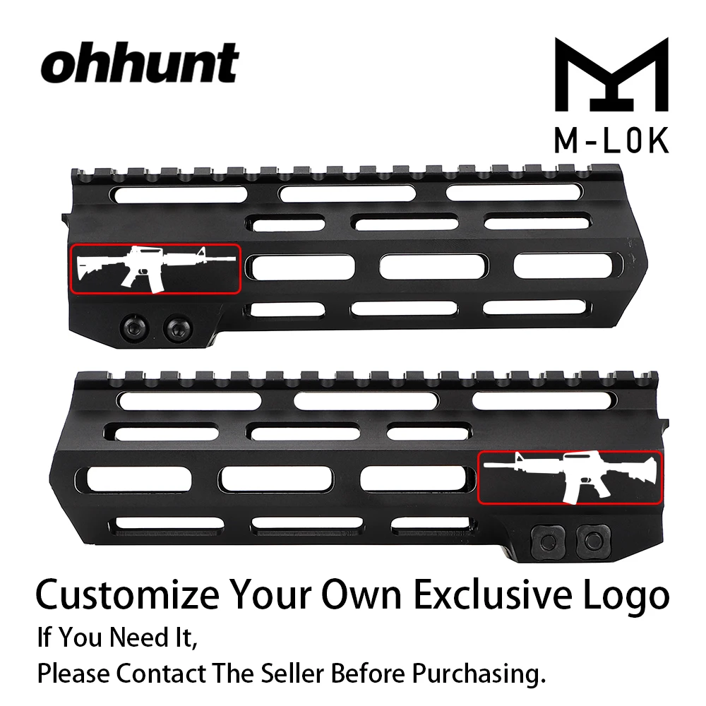 Ohhunt " 9" 1" 12" 13," 15" 1" AR15 поплавок M-LOK Handguard Пикатинни тонкий стиль стальной баррель гайка для прицела