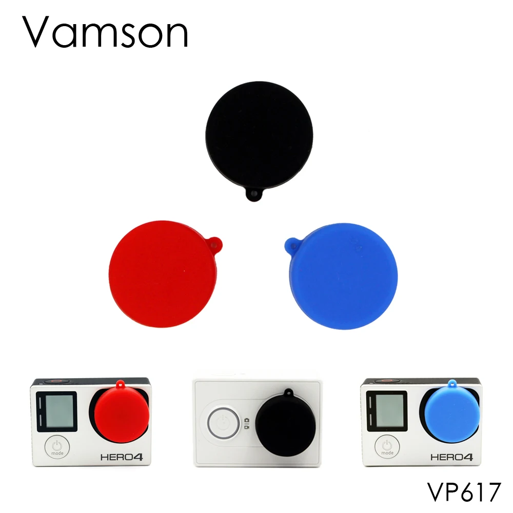 

Gopro Accessories Black Red Blue 3 Colors Silicone Lens Cap Cover For GoPro Hero 4 3+ 3 Xiaomi Yi Sport Camera VP617