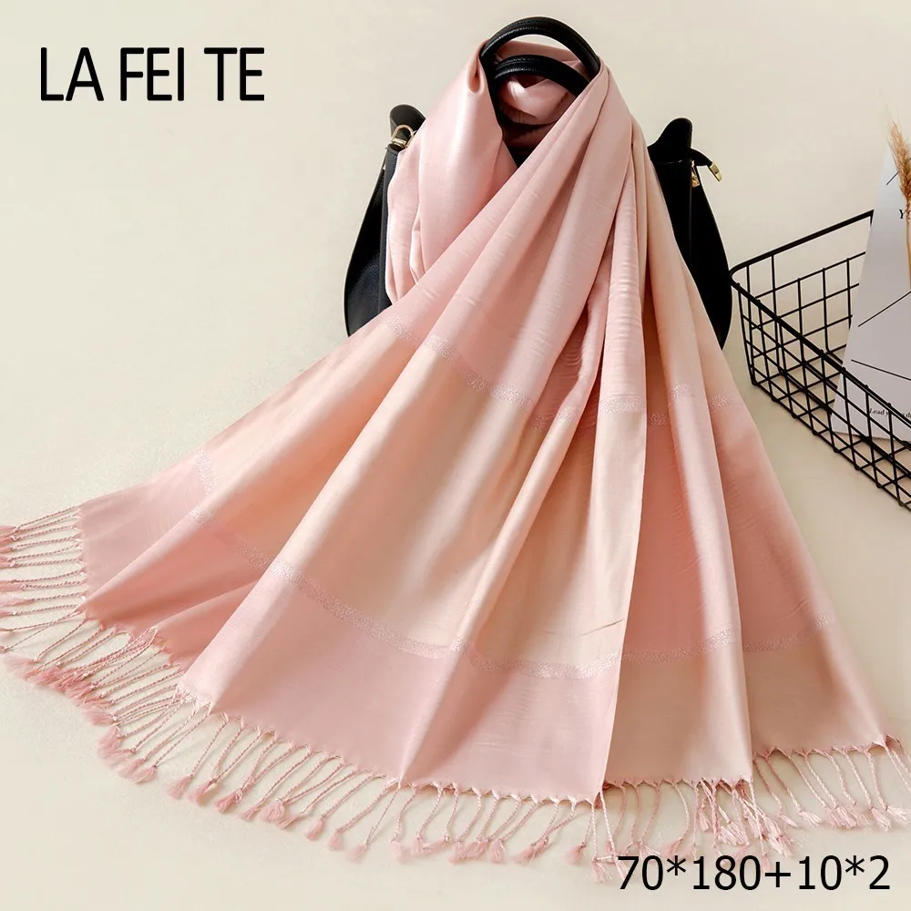 Длинный хлопковый шарф для женщин платок из фуляра Femme шейный платок хиджаб шаль палантин головной платок вискоза женский шарф для дам - Цвет: color2