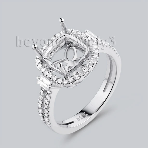 Beyond font b Jewelry b font 8X8mm Cushion Cut font b Engagement b font Ring Settings