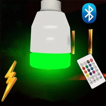 

E27 LED Lamp 12W RGB Bluetooth Speaker Music Bulb Lampada Dimmable Wireless Colorful LED Bulb Light with 24 Keys Remote Control
