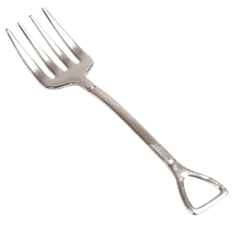 1pcs Shovel Spoons 1pcs Shovel Fork Flatware Travel Sets Stainless Steel Metal Dessert Fruit  Spoon Child Kids Dinnerware Gift3
