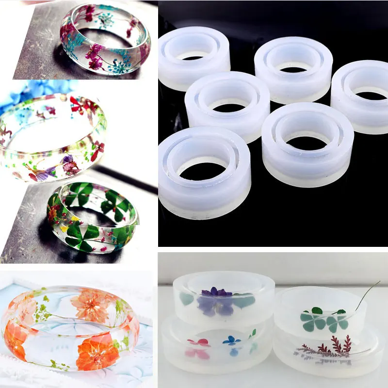 Clear Soft Silicone Round Mold Casting Resin Mould Bangle Bracelet Hand Resin Craft Jewelry DIY Making Mold