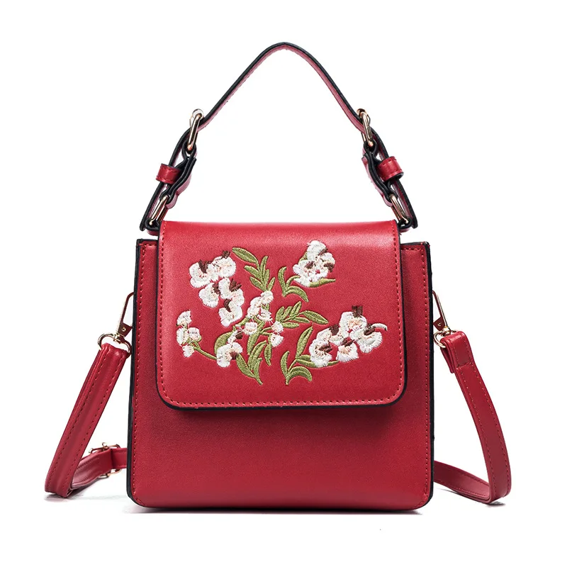 SWDF الزهور المطرزة Vintagecasual اليد حقيبة تسوق السيدات حقيبة كتف حقيبة يد Crossbody رسول الأعلى مقبض حقيبة محفظة