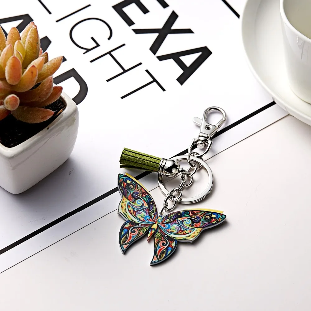 

Rinhoo Lovely Butterfly/Dragon/Horse/Dog/Cat/Elephant Animal Key/Bag Chains For Women's Men's Accessories Gift