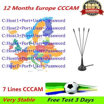 

1 Year CCcams Europe 7lines Card sharing Server Samsat Starsat Satellite TV Receiver via usb wifi